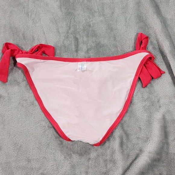 Charm Leaks Womens Swim Bikini Bottom Pink S Soft Solid Lined Side Ties Classic - Picture 4 of 9